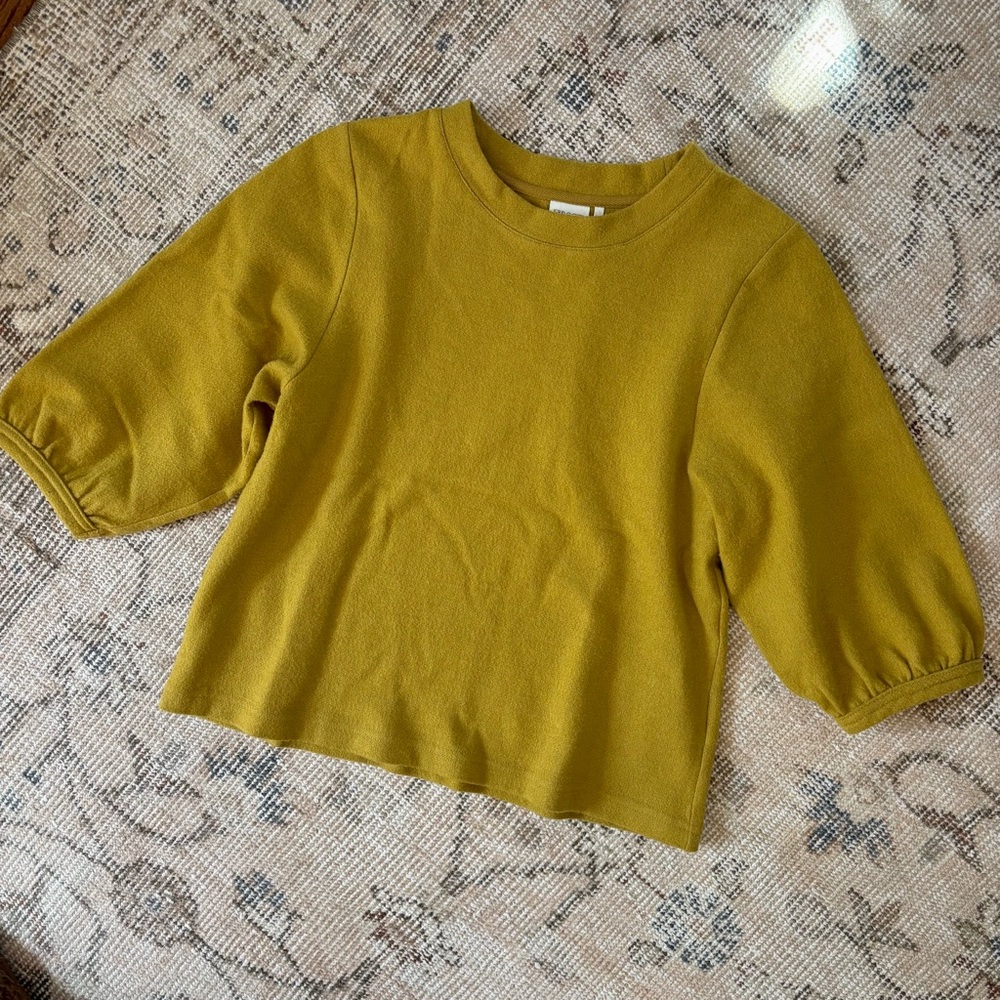 Toast wool cotton blend top with balloon sleeves